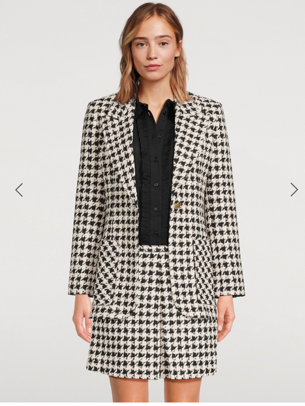 SMYTHE Houndstooth Tweed Blazer Size 8